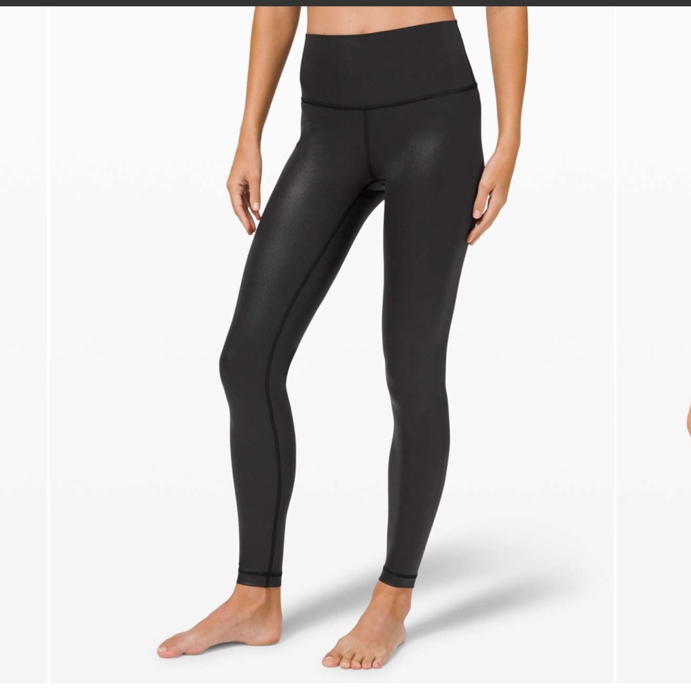 NWOT Lululemon Wunder Under high rise tight, 28” Luxtreme, Matte Black Foil sz 8